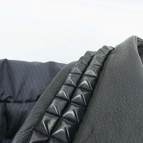 実際に弊社で買取させて頂いたRoen/ロエン 鹿革 レザー切替/スタッズ 裏地レオパード柄 ダブルライダースジャケット 69832029 /46の画像 5枚目