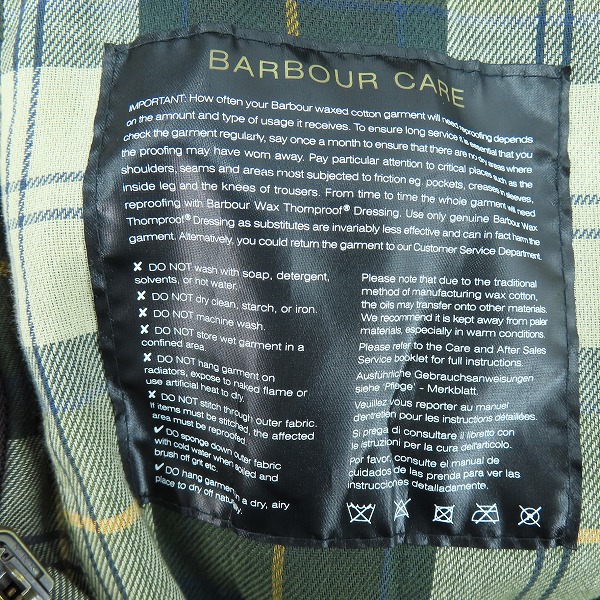 実際に弊社で買取させて頂いたBARBOUR/バブアー BEDALE JACKET/ビデイルジャケット/34の画像 4枚目