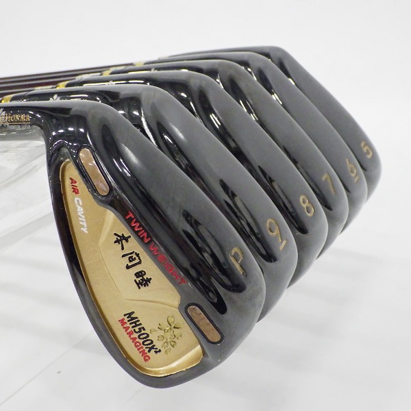 実際に弊社で買取させて頂いたMUTSUMI HONMA/本間睦/ムツミ ホンマ  MH500X2 MARAGING アイアン #5～9,Pw 6本セット 左用 MH500 URUSHI TYPE FLEX:R