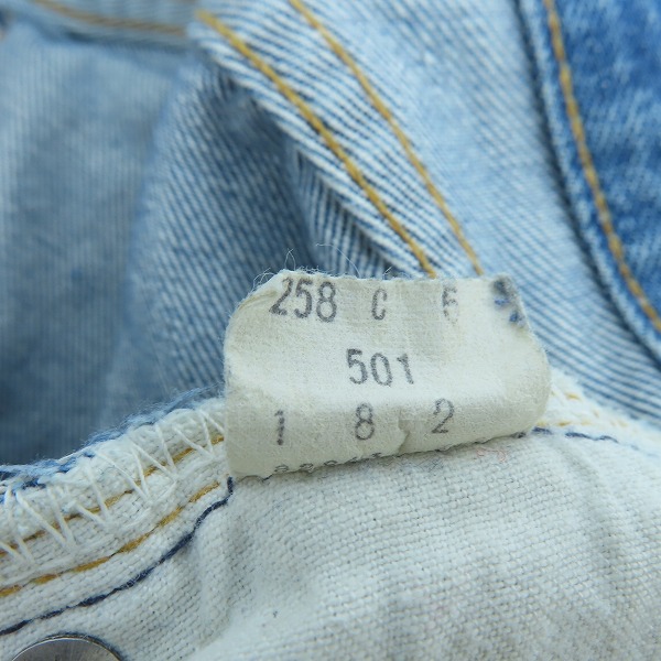 実際に弊社で買取させて頂いたLEVIS/リーバイス  501XX 刻印2 66前期 スモールe/紙パッチ/赤耳/チェーンステッチ デニムパンツ/W35の画像 6枚目