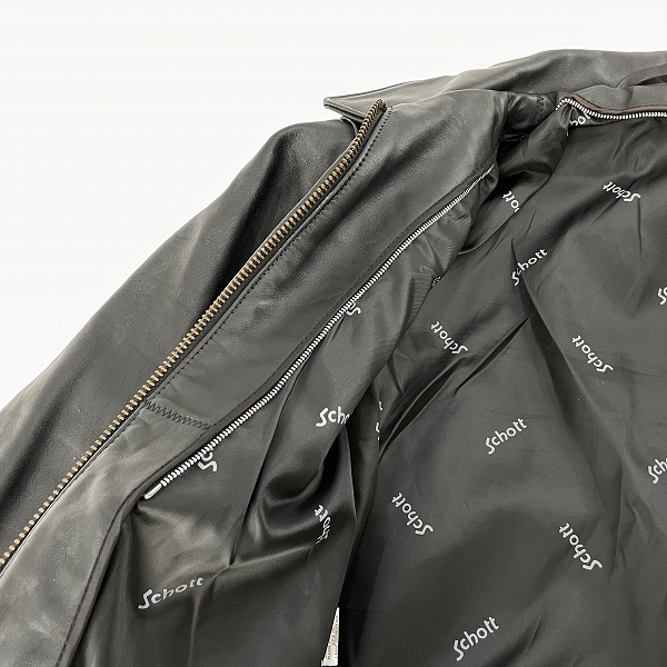 実際に弊社で買取させて頂いたSCHOTT/ショット レザーシングルライダース AT101/40の画像 2枚目