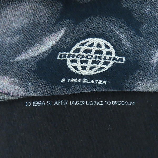 実際に弊社で買取させて頂いたBROCKUM/ブロックム SLAYER/スレイヤー 90s スカル ヴィンテージ バンドTシャツ/L 2点セットの画像 4枚目
