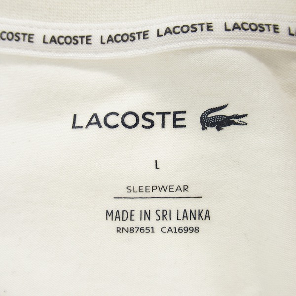 実際に弊社で買取させて頂いたLACOSTE/ラコステ ロゴプリント半袖Tシャツ Lの画像 2枚目