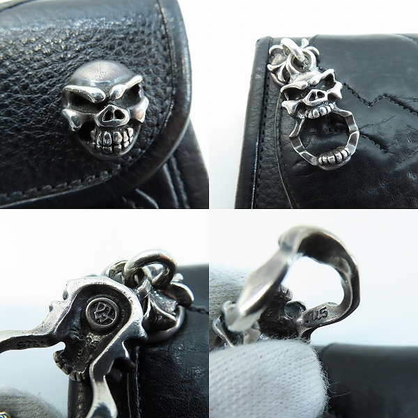 実際に弊社で買取させて頂いたTRAVIS WALKER/トラヴィスワーカー スカルパッチ  スティングレイ レザー ウォレット 長財布 w/ウォレットリング の画像 6枚目