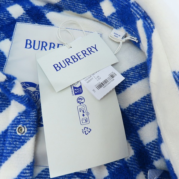実際に弊社で買取させて頂いたBURBERRY/バーバリー チェックウールブレンドシャツジャケット 8078865/Lの画像 8枚目