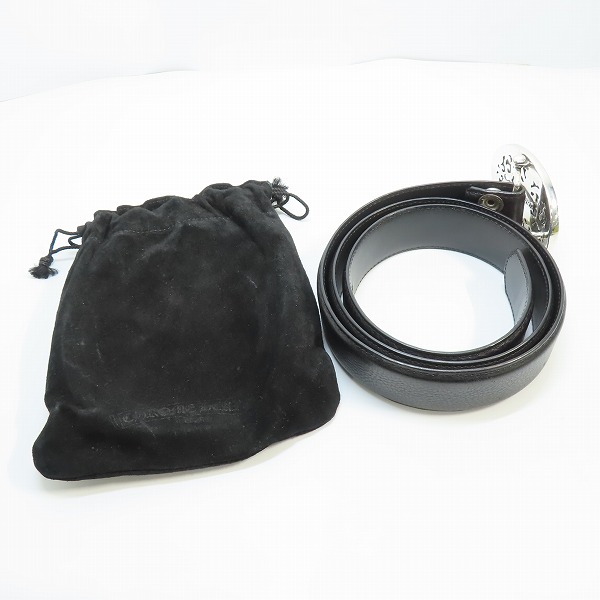 実際に弊社で買取させて頂いたCHROME HEARTS/クロムハーツ オーバルスターバックルベルト 36の画像 9枚目