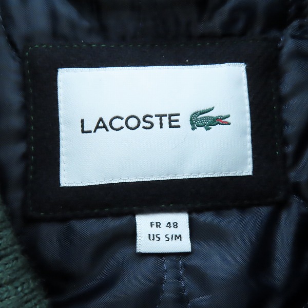 実際に弊社で買取させて頂いたLACOSTE/ラコステ ベーシックバーシティジャケット 胸ロゴ ダークネイビー系/バーガンディ BH5947/FR48 /US S/Mの画像 2枚目