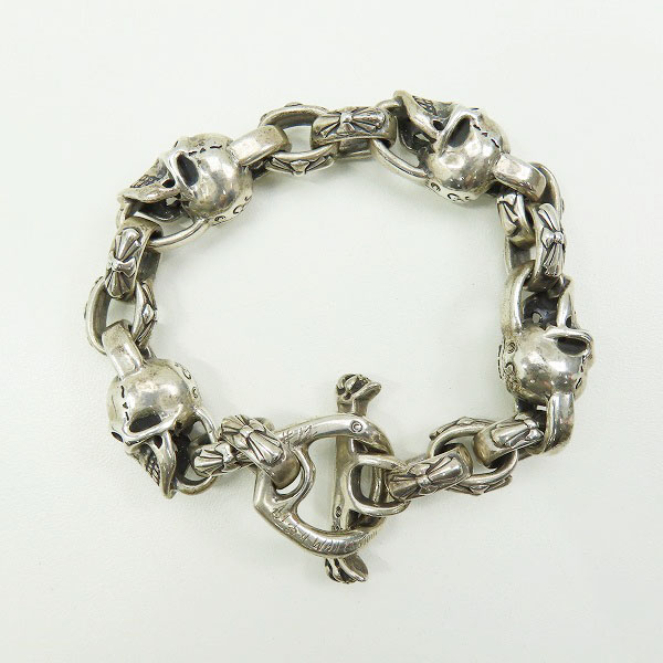 実際に弊社で買取させて頂いたBWL/BILL WALL LEATHER/ビルウォールレザー Immortal Cross Link/G.L.S. w/Skull T-Bar Bracelet/ブレスレットの画像 2枚目
