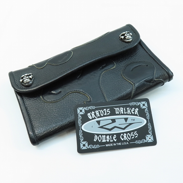 実際に弊社で買取させて頂いたTRAVIS WALKER/トラヴィスワーカー スカルパッチ  スティングレイ レザー ウォレット 長財布 w/ウォレットリング の画像 9枚目