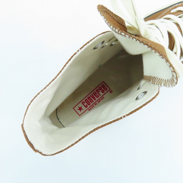 実際に弊社で買取させて頂いたCONVERSE/コンバース 日本製 CANVAS AS J HI キャンバス スニーカー サドル/8の画像 4枚目