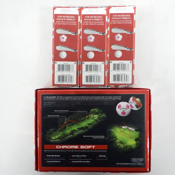 実際に弊社で買取させて頂いた【未使用】Callaway/キャロウェイ CHROME SOFT TRUVIS/クロムソフト ゴルフボール ホワイトｘピンク 21個の画像 4枚目