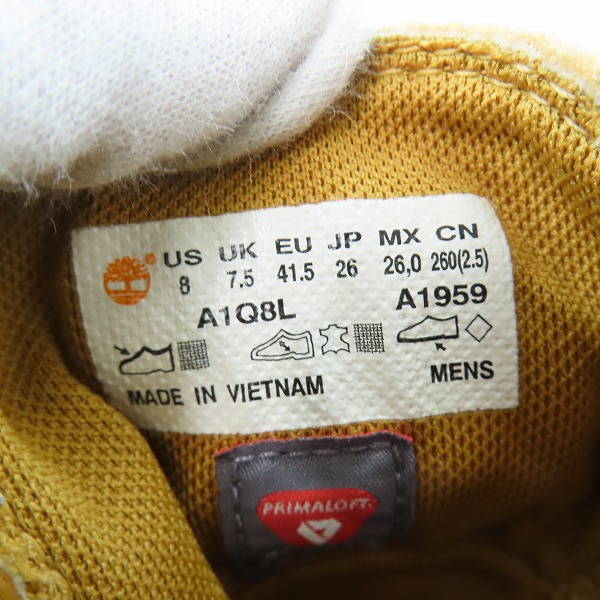 実際に弊社で買取させて頂いたTimberland×OFF-WHITE/ティンバーランド×オフホワイト ベロア 6インチ ブーツ A1Q8L/8の画像 4枚目