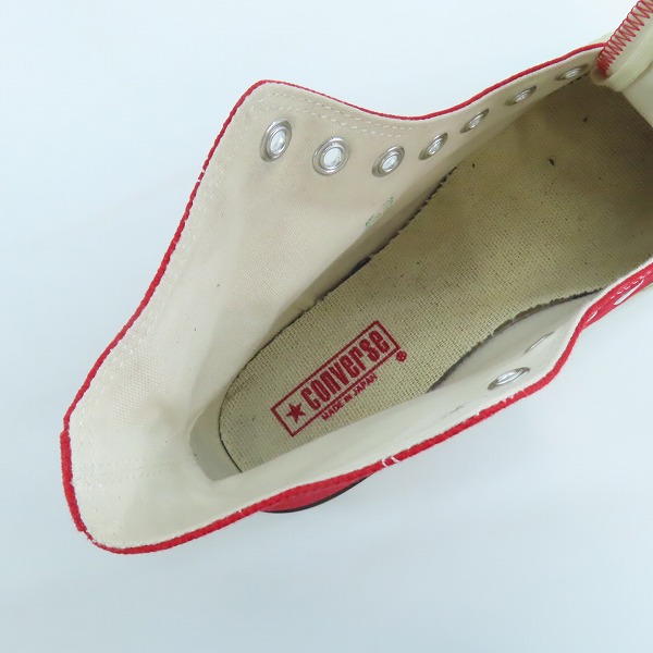 実際に弊社で買取させて頂いたCONVERSE/コンバース CANVAS ALL STAR J HI レッド スニーカー/8の画像 4枚目