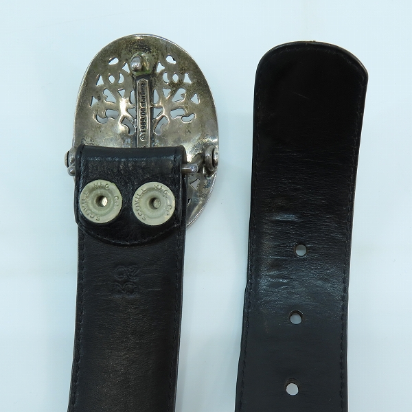 実際に弊社で買取させて頂いたCHROME HEARTS/クロムハーツ クラシックオーバルクロスバックルベルト 32の画像 2枚目