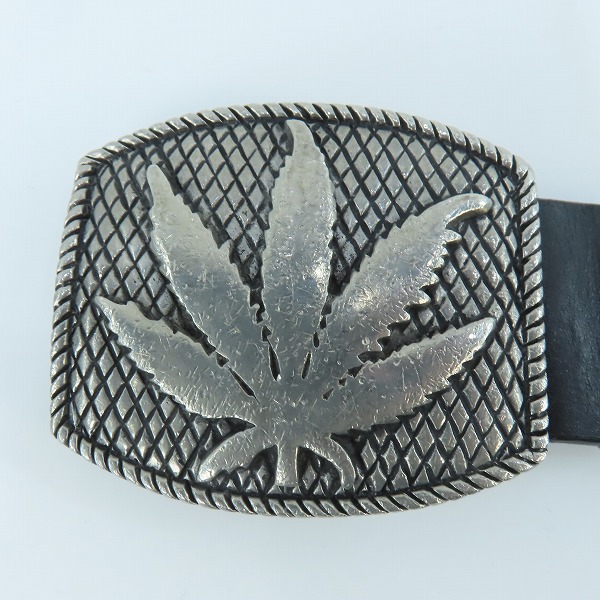 実際に弊社で買取させて頂いたLucien pellat-finet/ルシアンペラフィネ ガンジャ/マリファナバックル レザー ベルト 30/75cmの画像 1枚目