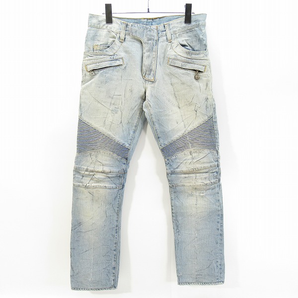 実際に弊社で買取させて頂いたBALMAIN/バルマン バイカーデニムパンツ ブルー/28