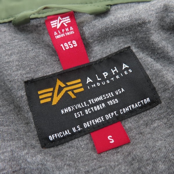 実際に弊社で買取させて頂いたALPHA INDUSTRIES/アルファインダクトリーズ M-65 ボンディングジャケット TA1452-019/Sの画像 2枚目