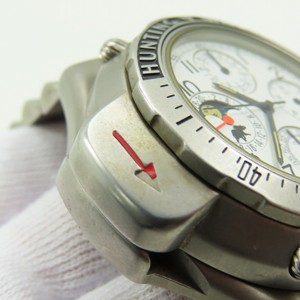 実際に弊社で買取させて頂いたHUNTING WORLD/ハンティングワールド  ムーンフェイズ 腕時計 【動作未確認】の画像 6枚目