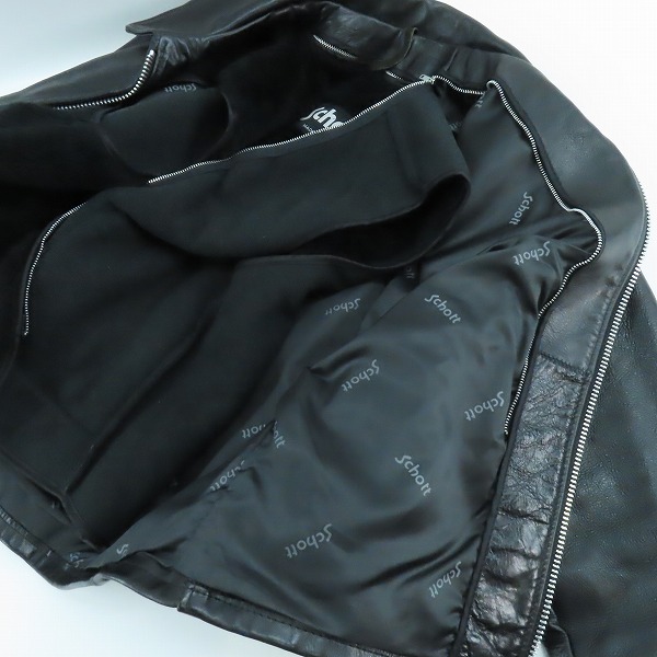 実際に弊社で買取させて頂いたSCHOTT/ショット ボアライナー シングルレザーライダースジャケット /40の画像 5枚目