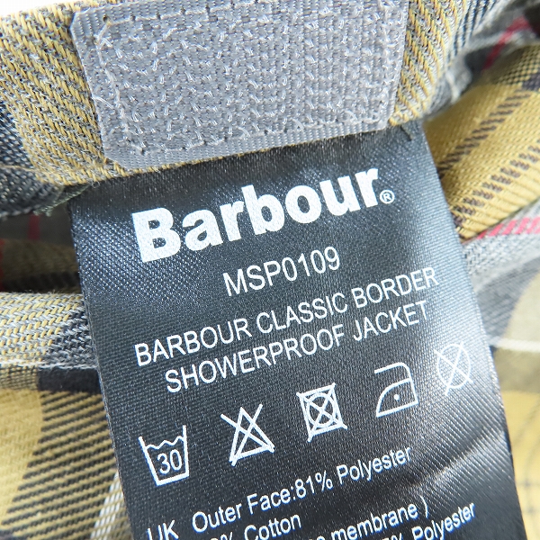 実際に弊社で買取させて頂いたBarbour/バブアー CLASSIC BORDER SHOWERPROOF 2LAYER COAT JACKET/クラシックボーダー 2レイヤー ジャケット MSP0109/38の画像 4枚目