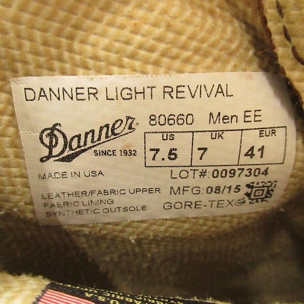 実際に弊社で買取させて頂いたDANNER/ダナー DANNER LIGHT/DL REVIVAL/ダナーライト リバイバル 80660/7.5の画像 5枚目