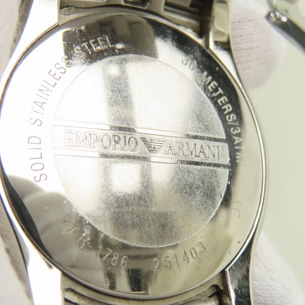 実際に弊社で買取させて頂いたEMPORIO ARMANI/エンポリオアルマーニ クォーツ 腕時計 AR-1786【動作未確認】の画像 4枚目