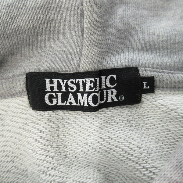 実際に弊社で買取させて頂いたHYSTERIC GLAMOUR/ヒステリックグラマー ヒスガール プリント ジップアップパーカー グレー 0204CF06/Lの画像 3枚目