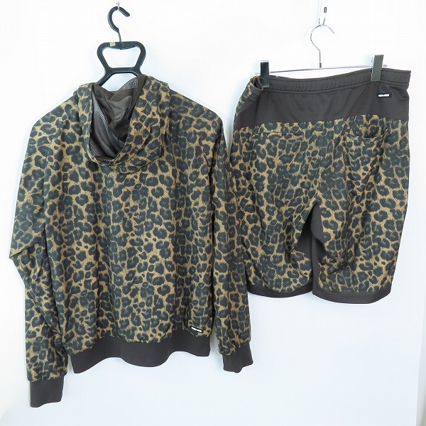 実際に弊社で買取させて頂いたNIKE × FCRB./ナイキ × エフシーレアルブリストル WARM UP JACKET/レオパード パーカー ハーフパンツ セットアップ/Lの画像 1枚目