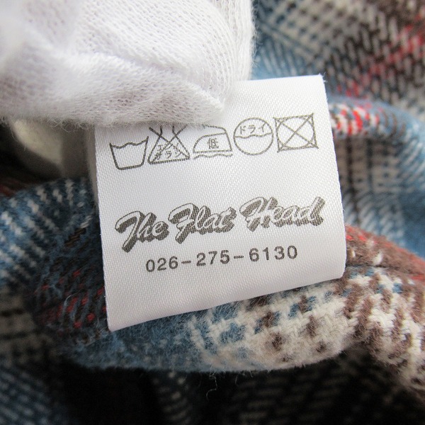 実際に弊社で買取させて頂いたTHE FLAT HEAD/ザフラットヘッド チェック フランネルシャツ 40の画像 4枚目