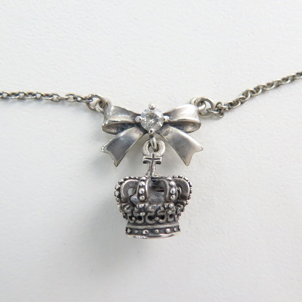 実際に弊社で買取させて頂いたJustin Davis/ジャスティンデイビス PETIT FADEIT リボン クラウン ネックレスの画像 1枚目