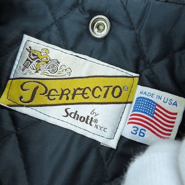 実際に弊社で買取させて頂いたPERFECTO by Schott/パーフェクト バイ ショット ダブルライダースジャケット/36の画像 2枚目