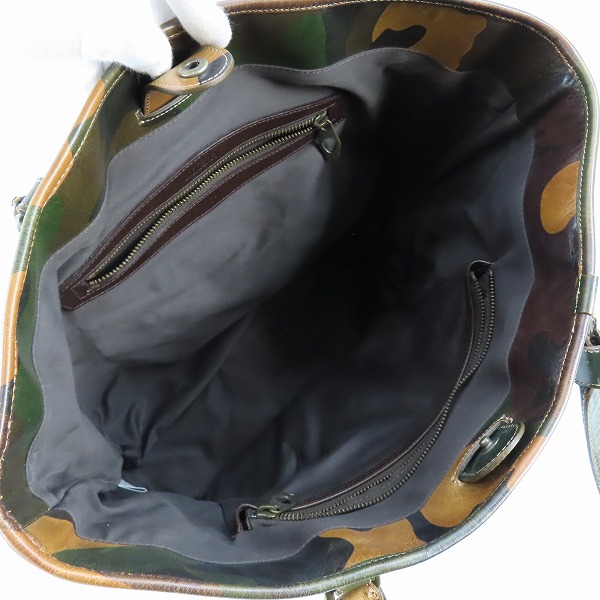 実際に弊社で買取させて頂いたaniary/アニアリ カモフラ柄/迷彩柄 レザー トートバッグの画像 3枚目