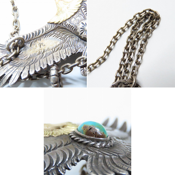 実際に弊社で買取させて頂いたARIZONA FREEDOM/アリゾナフリーダム 頭金 イーグル 先金/上金ハート フェザー/太陽神金メタル チェーン/ペンダントの画像 8枚目