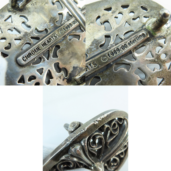 実際に弊社で買取させて頂いたCHROME HEARTS/クロムハーツ クラシックオーバルクロスバックルベルト 32の画像 8枚目