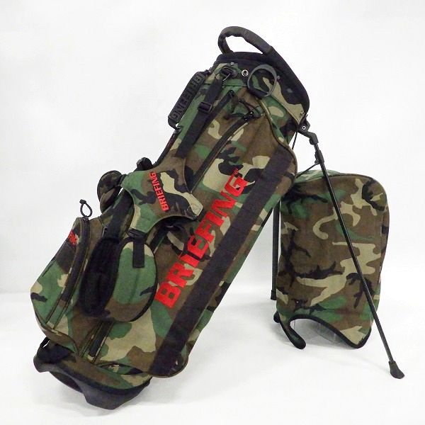 実際に弊社で買取させて頂いたBRIEFING/ブリーフィング CR-4 #02 9.5型 5分割スタンド式キャディバッグ ウッドラン カモ迷彩柄