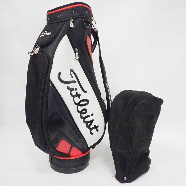 実際に弊社で買取させて頂いたTitleist/タイトリスト CB203 8.5型 6分割キャディバッグ ブラックｘホワイトｘレッドの画像 1枚目