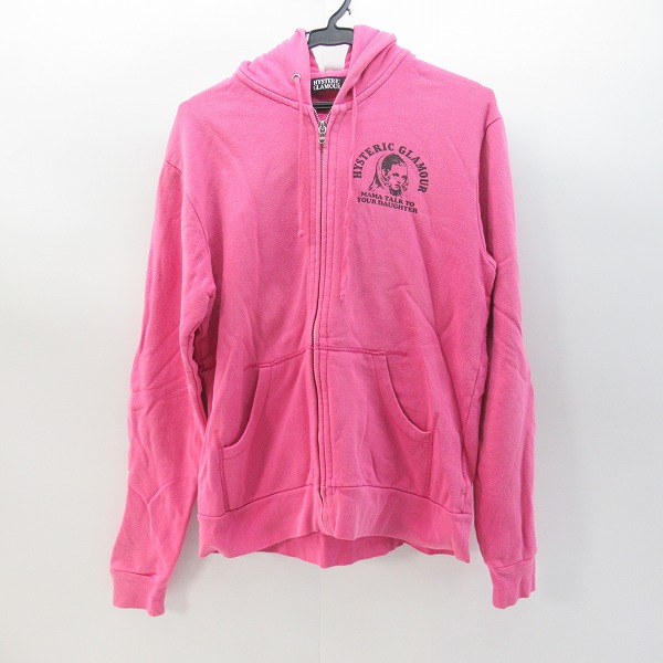 実際に弊社で買取させて頂いたHYSTERIC GLAMOUR/ヒステリックグラマー ヒスガール プリント ジップアップパーカー ピンク 0204CF06/L