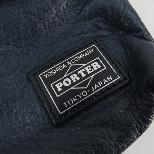 実際に弊社で買取させて頂いたPORTER/ポーター クルール ショルダーバッグ レザー ネイビーの画像 6枚目