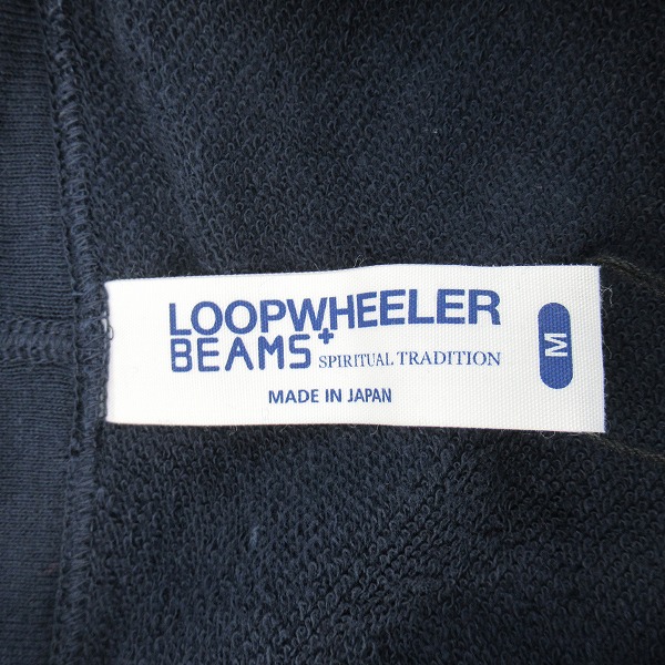 実際に弊社で買取させて頂いた【未使用】LOOPWHEELER × BEAMS/ループウィラー×ビームス 別注 吊裏毛 ルーズフィット カーディガン ネイビー Mの画像 2枚目