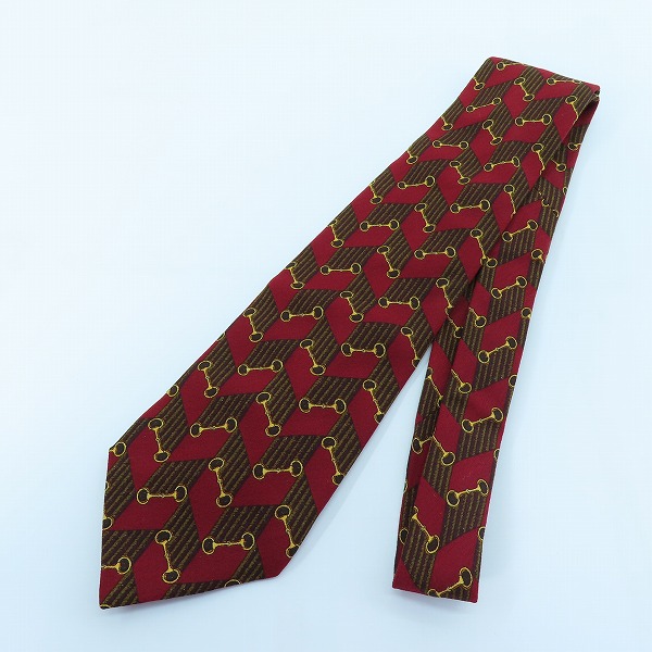 実際に弊社で買取させて頂いたCELINE/セリーヌ 総柄 シルクネクタイ/レッド