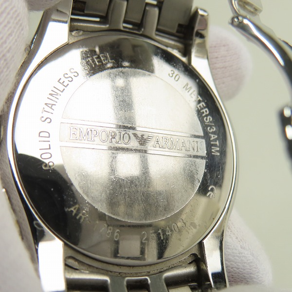 実際に弊社で買取させて頂いたEMPORIO ARMANI/エンポリオアルマーニ クォーツ 腕時計 AR-1786【動作未確認】の画像 5枚目