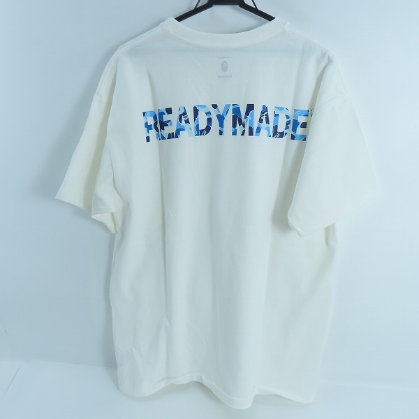 実際に弊社で買取させて頂いたA BATHING APE×READYMADE/アベイシングエイプ×レディメイド 刺繍入り Tシャツ WHITE × WATER CAMO/XLの画像 1枚目
