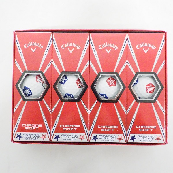 実際に弊社で買取させて頂いた【未使用】Callaway/キャロウェイ CHROME SOFT TRUVIS/クロムソフト ゴルフボール スターズ＆ストライプス ホワイト 1ダース 