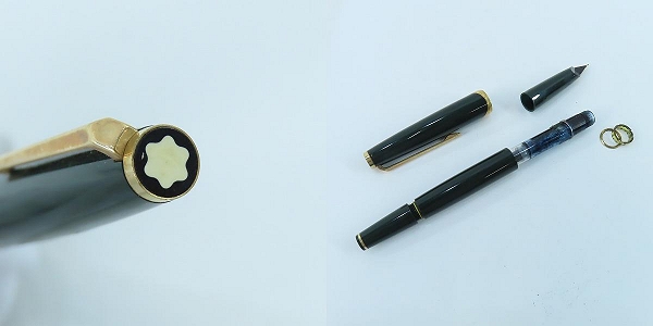実際に弊社で買取させて頂いたMONTBLANC/モンブラン 万年筆 #121 ペン先750刻印 ダークグリーンの画像 6枚目