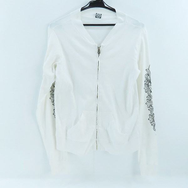 実際に弊社で買取させて頂いたCHROME HEARTS/クロムハーツ フローラルクロスプリント ダガージップアップ カーディガン/カットソー レディース/L