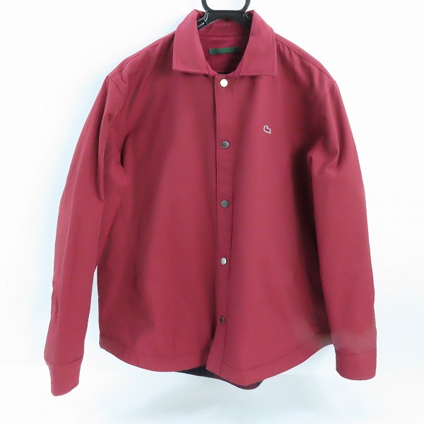 実際に弊社で買取させて頂いたLACOSTE/ラコステ プレーン×バッファローチェックリバーシブルシャツアウター 胸ロゴ  ワインレッド CH5824/F39 /US S/M