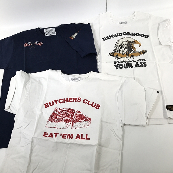 実際に弊社で買取させて頂いた【おまとめ】NEIGHBORHOOD/ネイバーフッド METAL UP YOUR ASS 等 ネイビー/ホワイト 半袖 プリント Tシャツの画像 1枚目