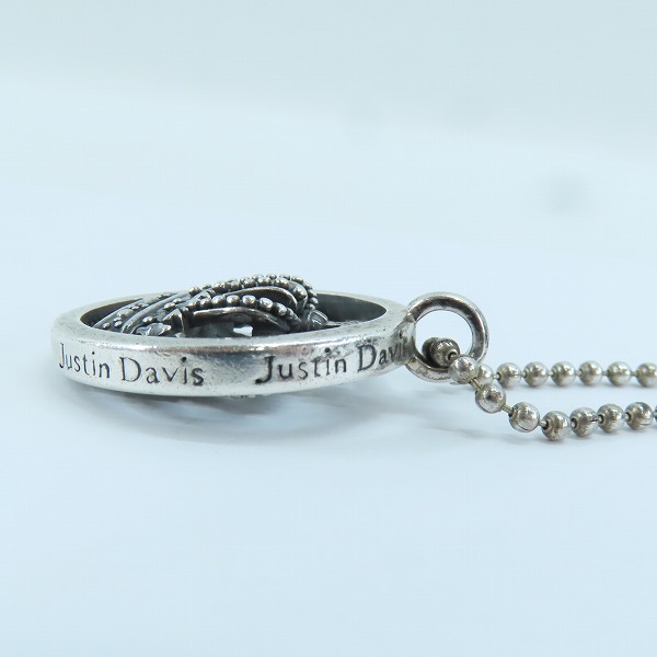 実際に弊社で買取させて頂いた【ギャラ付き】Justin Davis/ジャスティンデイビス クラウン ペンダント w/ピンクジルコニア SKJ100の画像 3枚目