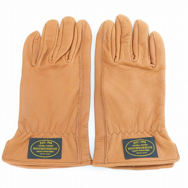 実際に弊社で買取させて頂いたNEIGHBORHOOD/ネイバーフッド レザー グローブ 手袋 ブラウン 152DPNH-AC01/Mの画像 1枚目