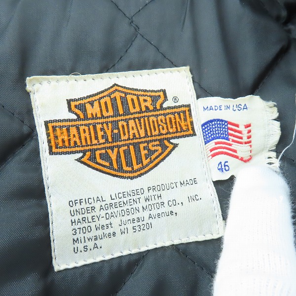 実際に弊社で買取させて頂いたHARLEY DAVIDSON/ハーレーダビッドソン Schott別注 ダブルライダース/46の画像 2枚目